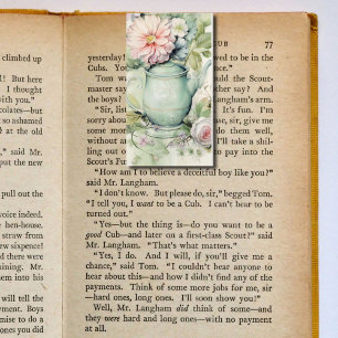 Carte De Visite Bouteille verte Signet pliante fleurie