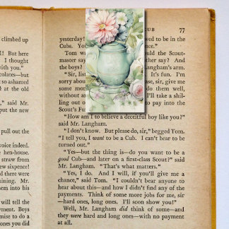 Carte De Visite Bouteille verte Signet pliante fleurie