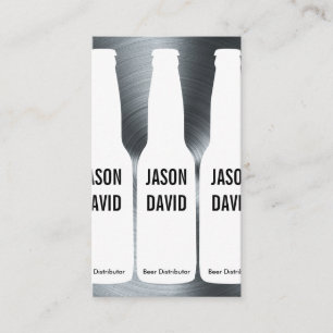 Carte De Visite Bouteilles de bière   Arrière - plan métallique