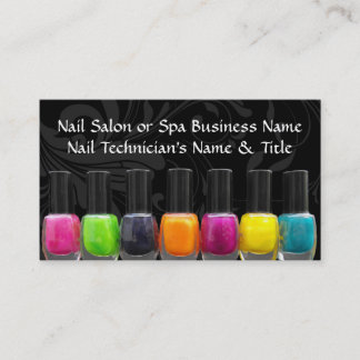 Carte De Visite Bouteilles de vernis à ongles colorées, Salon de m