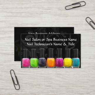 Carte De Visite Bouteilles de vernis à ongles colorées, Salon de m