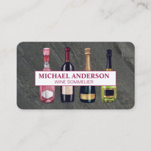 Carte De Visite Bouteilles de vin assorties Boissons