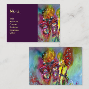 Carte De Visite BOUTEILLES ÉCLAIRANTES VIBRANTES EN BLEU, violet