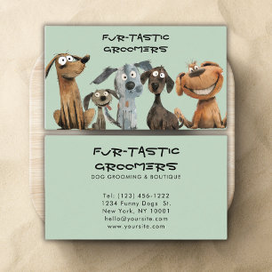 Carte De Visite Boutique Aquarelle Crazy Chien Groomers
