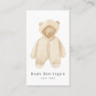 Carte De Visite Boutique Baby Romper Bear Teddy Blanche Médias soc
