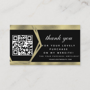 Carte De Visite Boutique Beauté Affaires Merci Or QR  