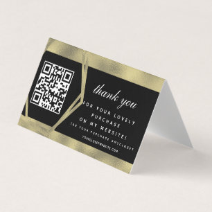 Carte De Visite Boutique Beauté Affaires Merci Or QR