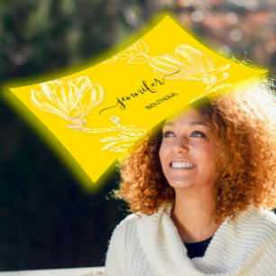 Carte De Visite Boutique Boutique Fleurs d'or jaune Wreath QR Code