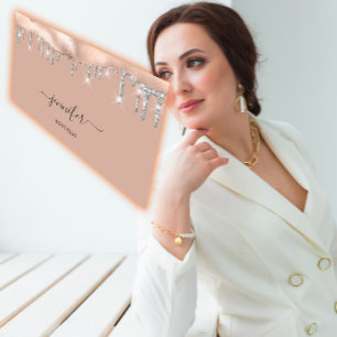 Carte De Visite Boutique Boutique QR Code Rose Parties scintillant