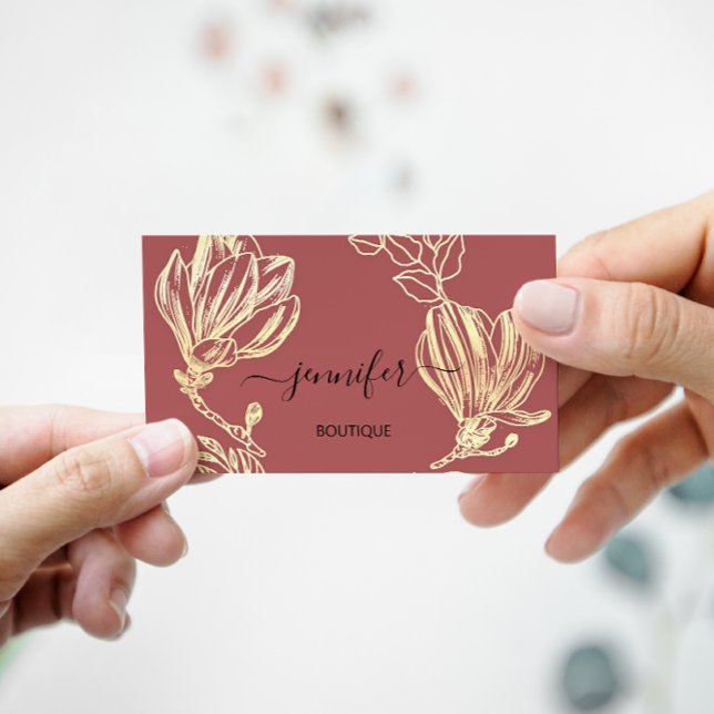 Carte De Visite Boutique Boutique Rose Gold Flowers Wreath QR Code (Créateur téléchargé)