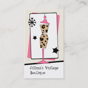 Carte De Visite Boutique / Boutique Vintage - Forme de robe rose l