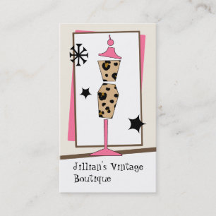 Carte De Visite Boutique / Boutique Vintage - Forme de robe rose l