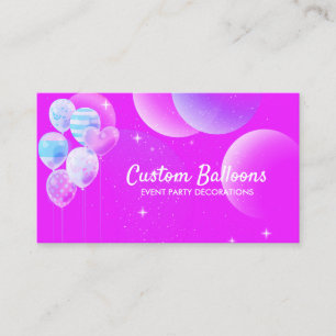 Carte De Visite Boutique cadeaux Neon Pink Ballons