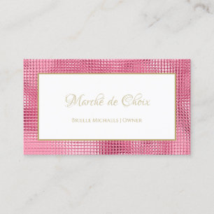 Carte De Visite Boutique Chic Hot Rose et Gold Glitz et Glam
