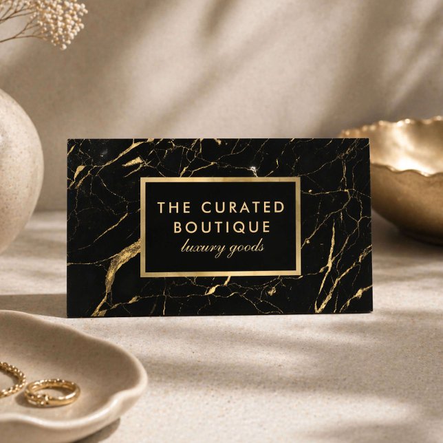 Carte De Visite Boutique Chic Marbre Doré Luxe (Créateur téléchargé)