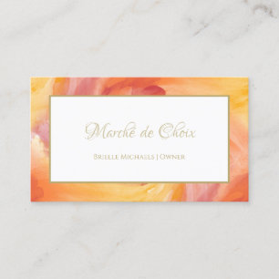 Carte De Visite Boutique couleur cravate rouge orange peint aquare