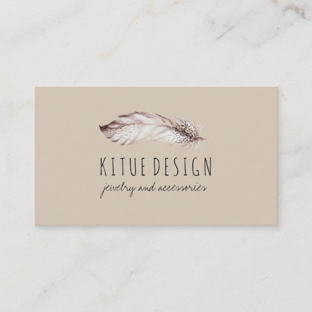 Carte De Visite Boutique d'accessoires de plumes (Devant)