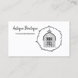 Carte De Visite Boutique d'antiquités de la grange vintage