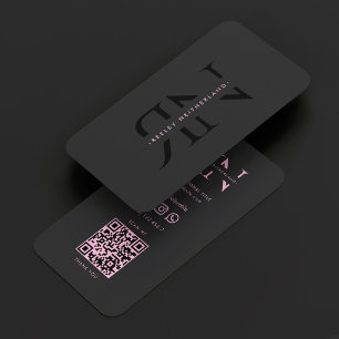 Carte De Visite Boutique de Beauté Esthétique Rose Noir Marketing