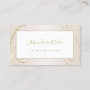 Carte De Visite Boutique de beauté Filigree et White and Gold Part