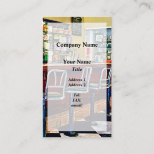 Carte De Visite Boutique de bonbons avec fontaine à soda