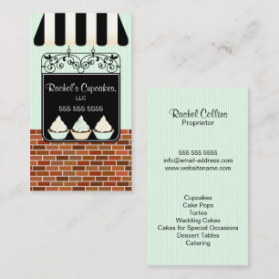 Carte De Visite Boutique de Boulangerie de Cupcakes Crème de Menth