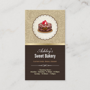 Carte De Visite Boutique de boulangerie - Gâteaux Chocolats Pâtiss