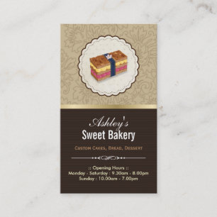 Carte De Visite Boutique de boulangerie sucrée - Gâteau à l'allure