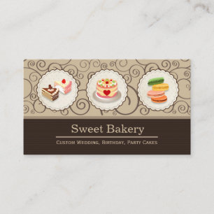 Carte De Visite Boutique de boulangerie sucrée - Gâteaux sur mesur