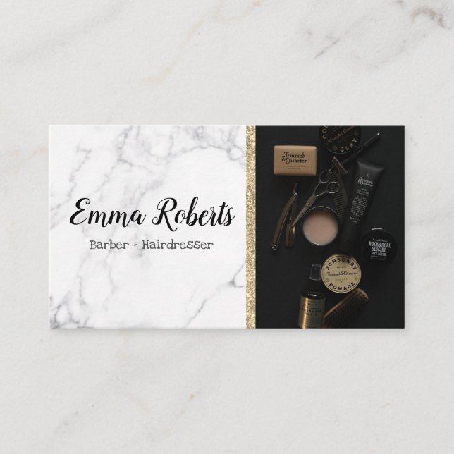 Carte De Visite Boutique de cheveux ciseaux Coiffeuse Salon Barbie (Devant)