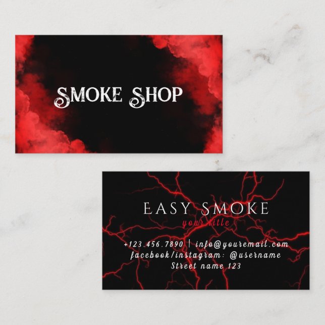 Carte De Visite Boutique de cigarette fumée vape vape (Devant / Derrière)