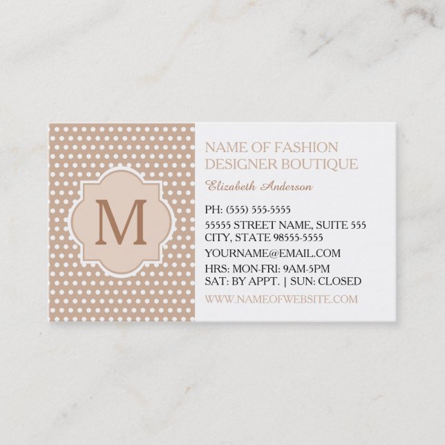 Carte De Visite Boutique de créateur de mode (Devant)