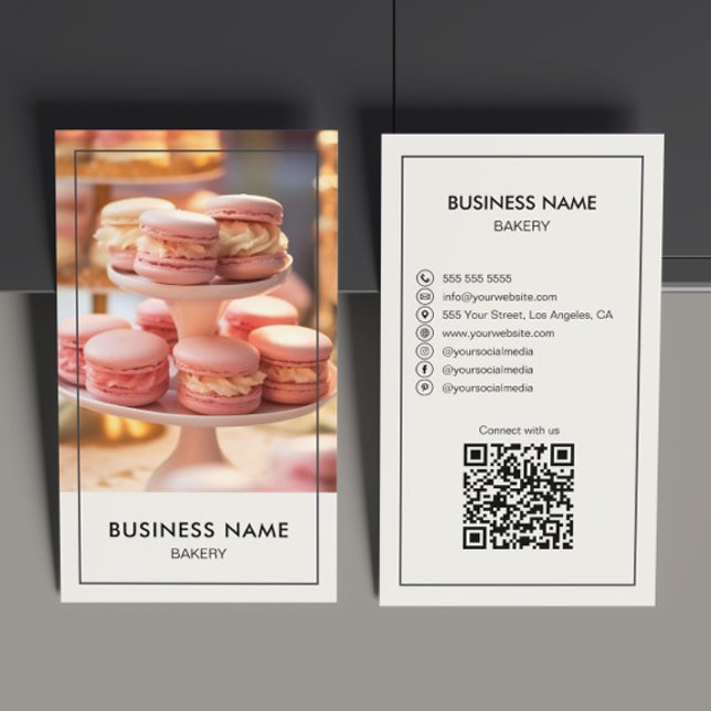 Carte De Visite Boutique De Gâteaux De Boulangerie Moderne Créez V (Modern Bakery Cake Shop Create Your Own Business Card by MINTIC DESIGN STUDIO)