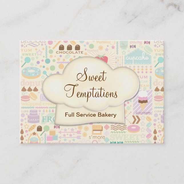 Carte De Visite Boutique de la boulangerie Sweet Temptations (Devant)
