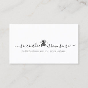 Carte De Visite Boutique de laine de tricot artisanat fait main tr