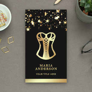 Carte De Visite Boutique de lingerie nuptiale en dentelle d'or Con