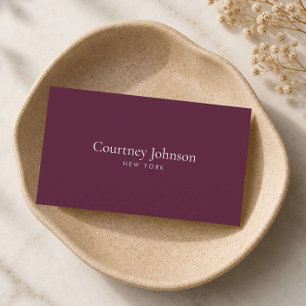 Carte De Visite Boutique de Luxe Minimaliste Élégant Bourgogne