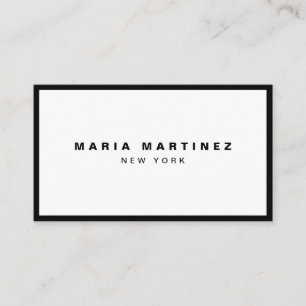 Carte De Visite Boutique de Luxe Minimaliste Noir/Blanc