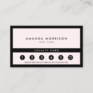 Carte De Visite Boutique de luxe minimaliste Pastel Loyauté rose