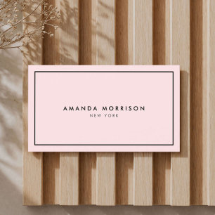 Carte De Visite Boutique de Luxe Minimaliste Rose/Noir