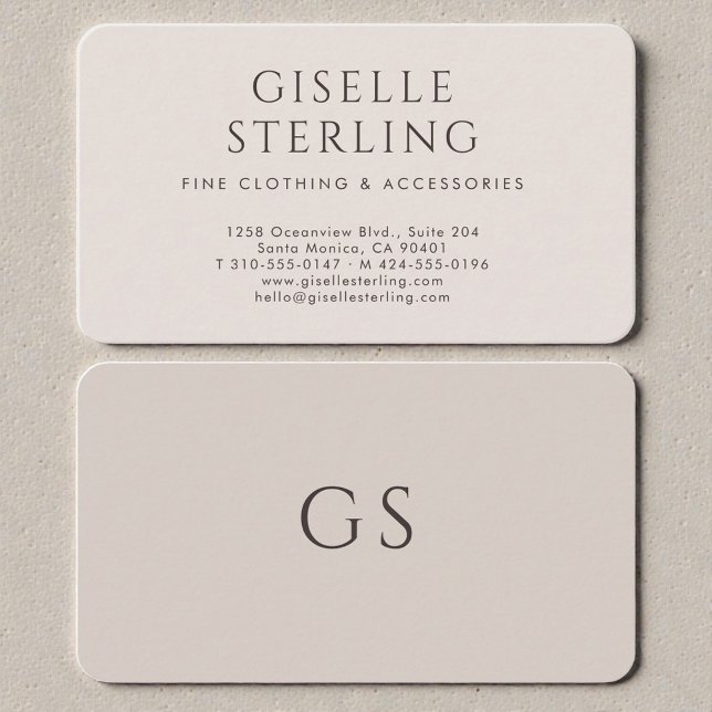Carte De Visite Boutique de Luxe Taupe Neutre (Créateur téléchargé)