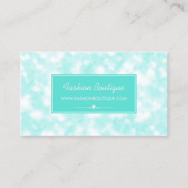 Carte De Visite Boutique de mode Aqua Bokeh (Devant)