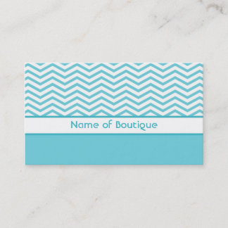 Carte De Visite Boutique de mode Aqua et Chevrons blancs