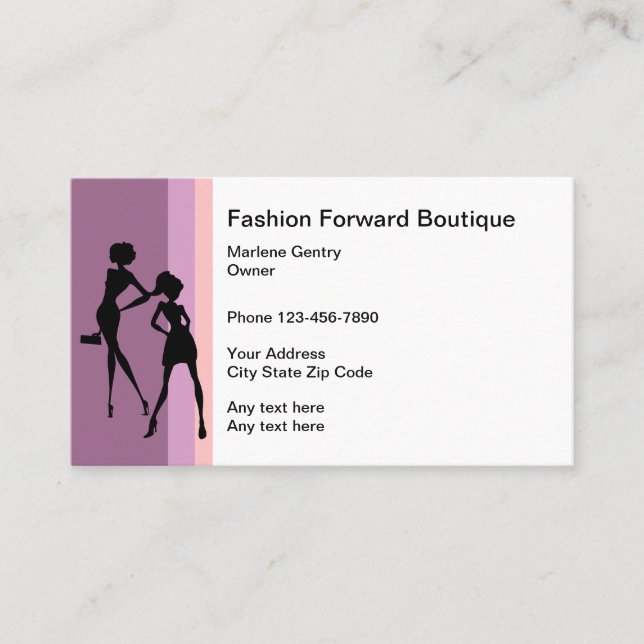 Carte De Visite Boutique de mode Design Moderne (Devant)