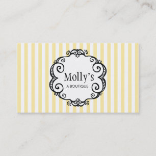 Carte De Visite Boutique de mode en bande jaune et blanche