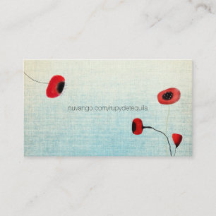 Carte De Visite Boutique de mode florale rouge élégante ombrée