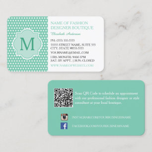 Carte De Visite Boutique de mode pois mints