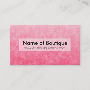 Carte De Visite Boutique de mode rose moderne Soft Chic Bokeh
