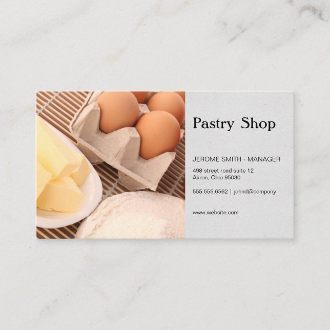 Carte De Visite Boutique de pâtisserie | Chef | Propriétaire du re (Devant)