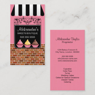 Carte De Visite Boutique de pâtisserie Cupcake